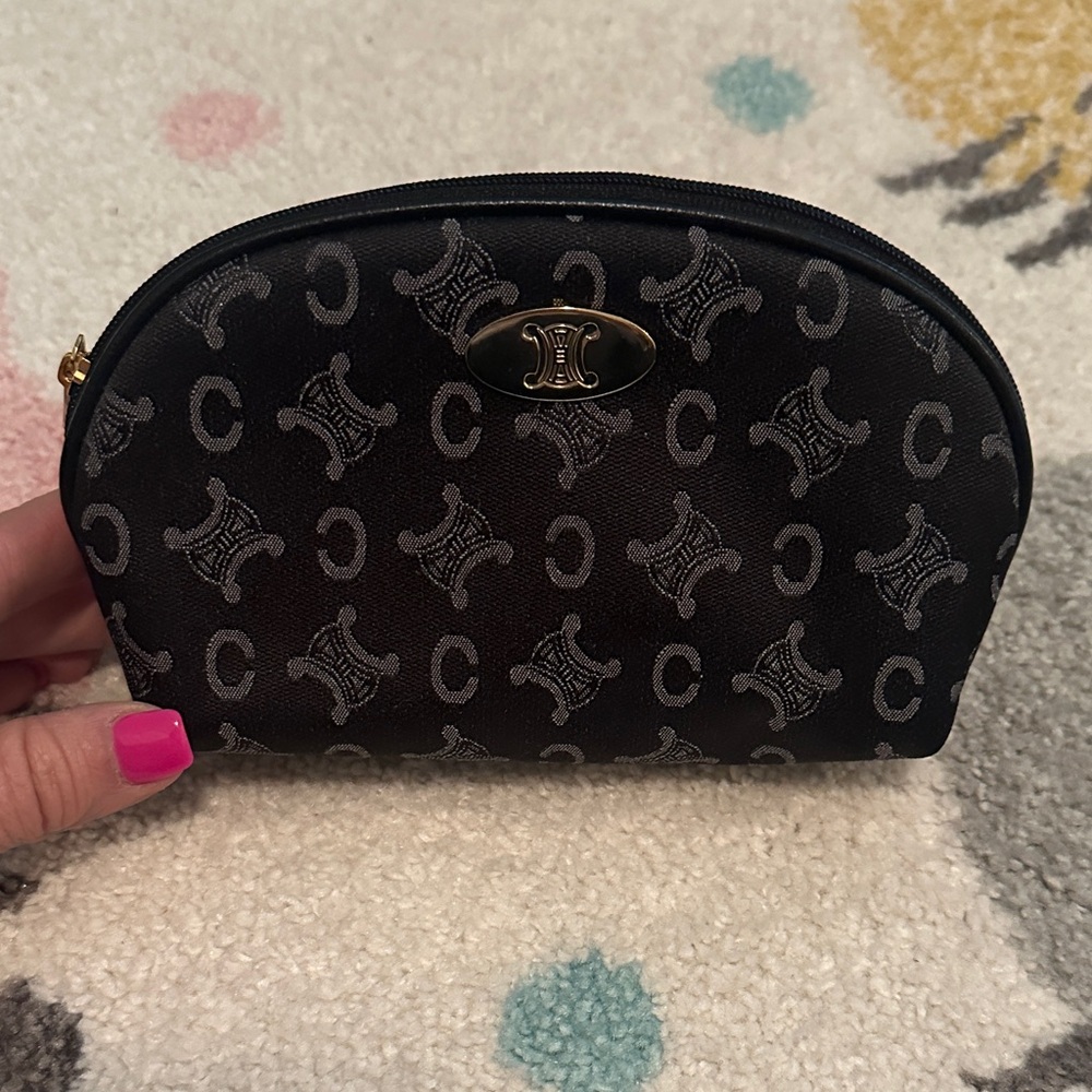 EUC Black Celine Designer Women's Cosmetic / Misc Pouch Bag